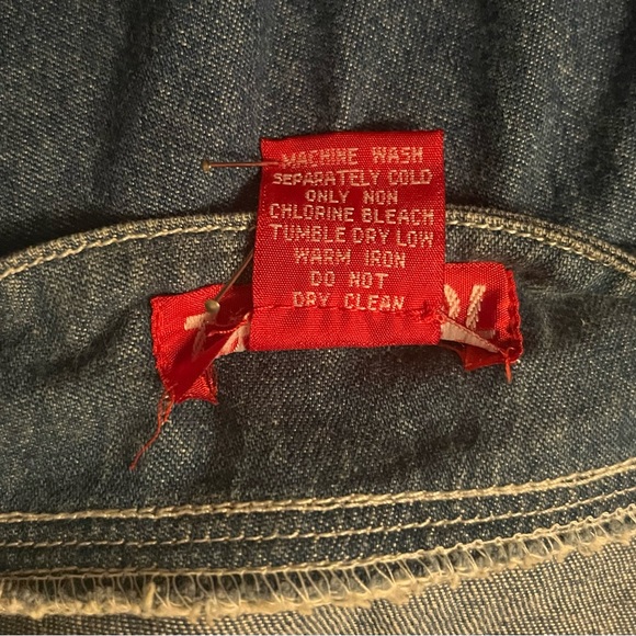 TRACY X CARL EXCELLENT DARK BLUE CHAMBRAY LONG SLEEVE BUTTON UP TOP - Picture 8 of 8